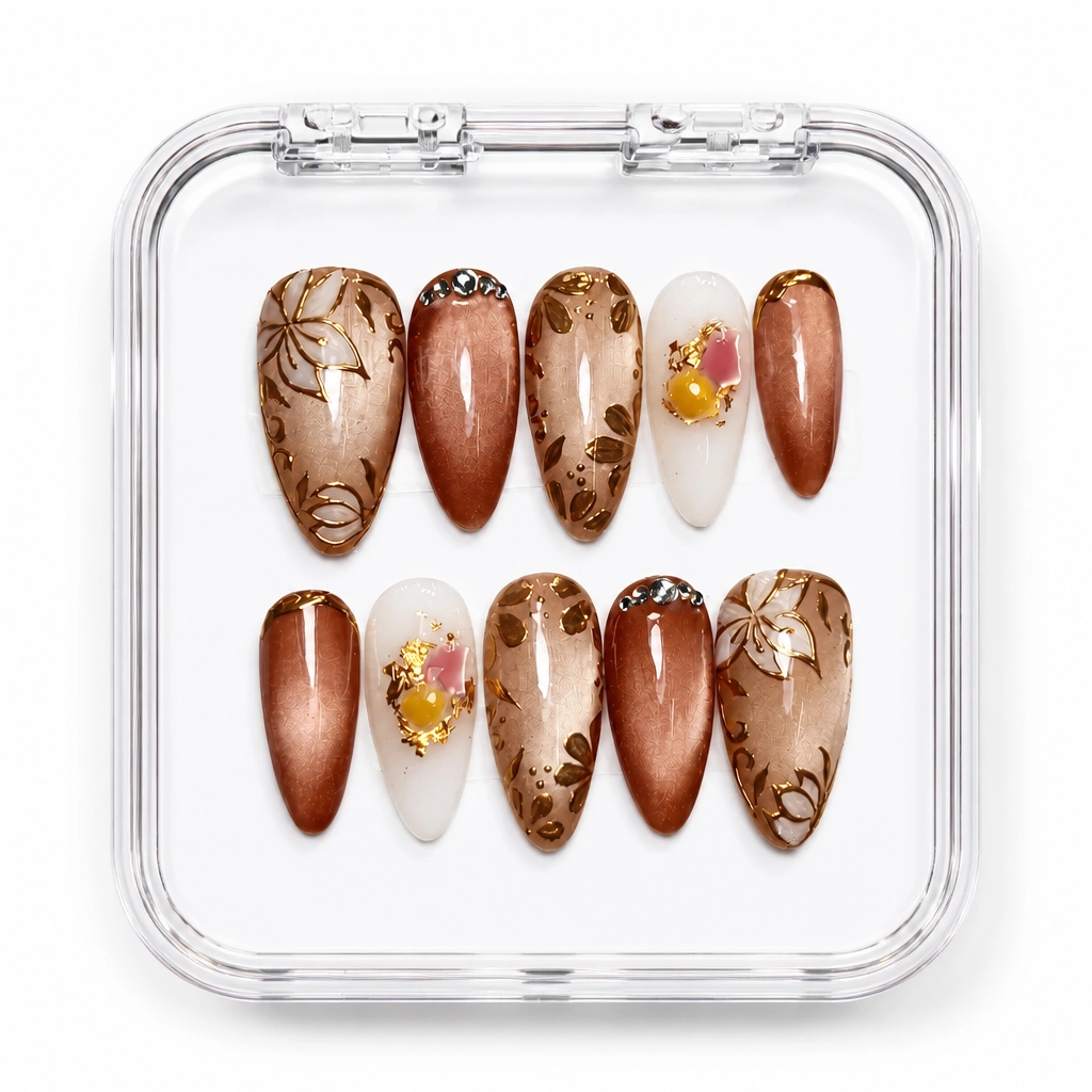 Press-on Nails Wholesale $9.90 Autumn Leaf Luxe by Yabe Vietnam