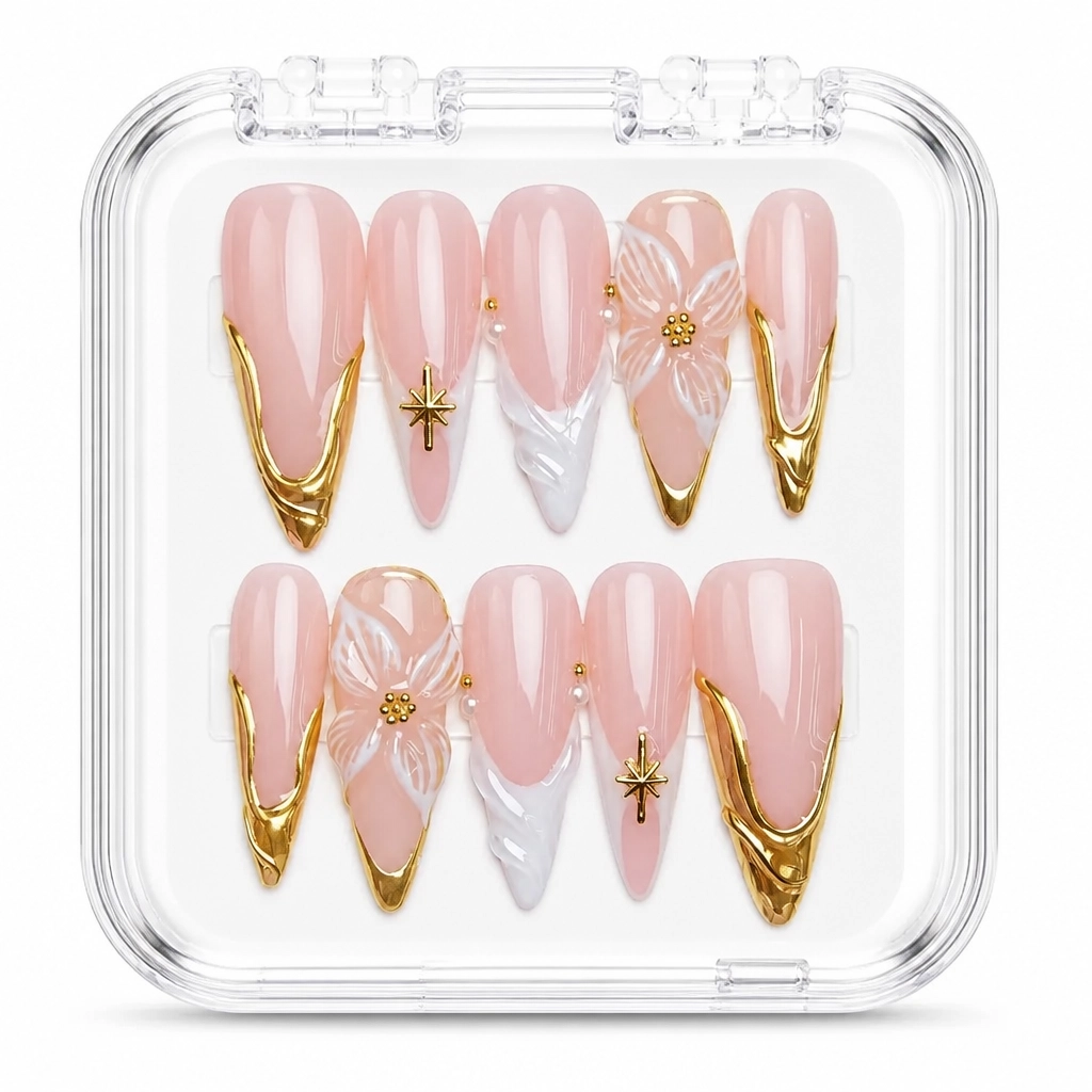 Press-on Nails Wholesale $9.90 Celestial Gold by Yabe Vietnam