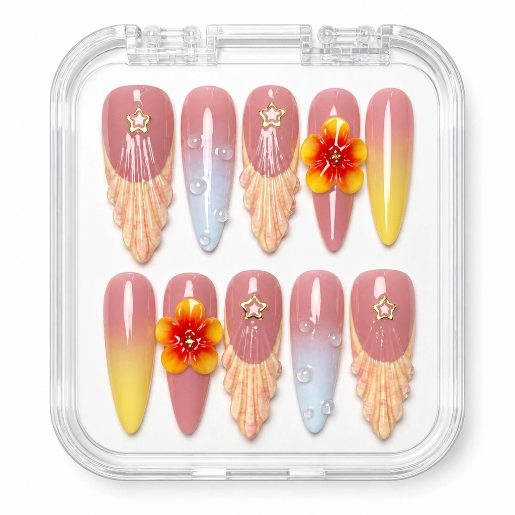 Press-on Nails Wholesale $9.90 Sunset Elegance by Yabe Vietnam