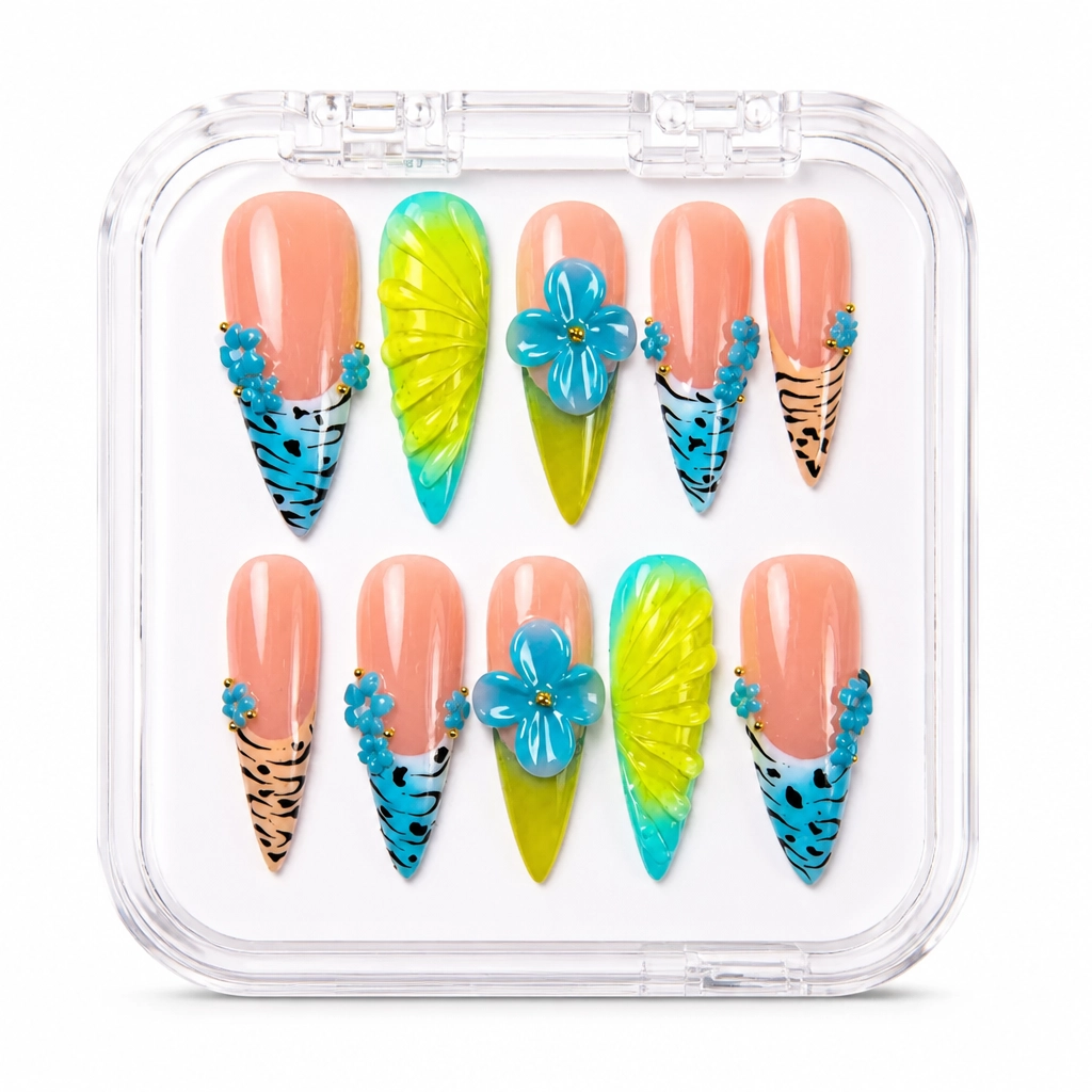 Press-on Nails Wholesale $9.90 Tropical Haute by Yabe Vietnam