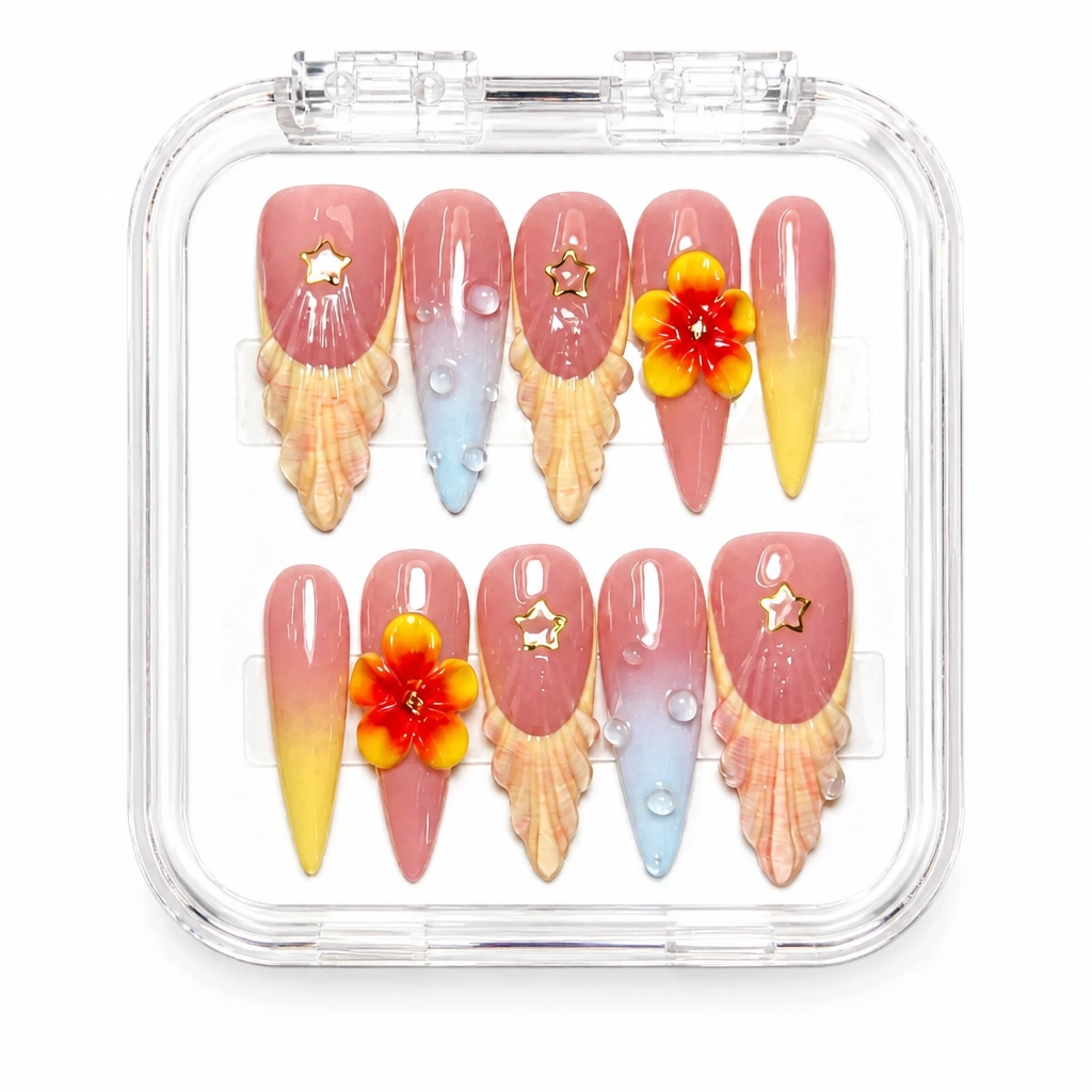 Press-on Nails Wholesale $9.90 Botanical Bloom by Yabe Vietnam
