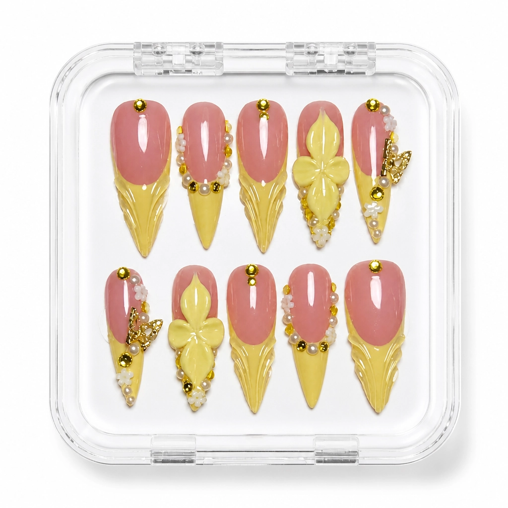 Press-on Nails Wholesale $9.90 Gilded Elegance by Yabe Vietnam