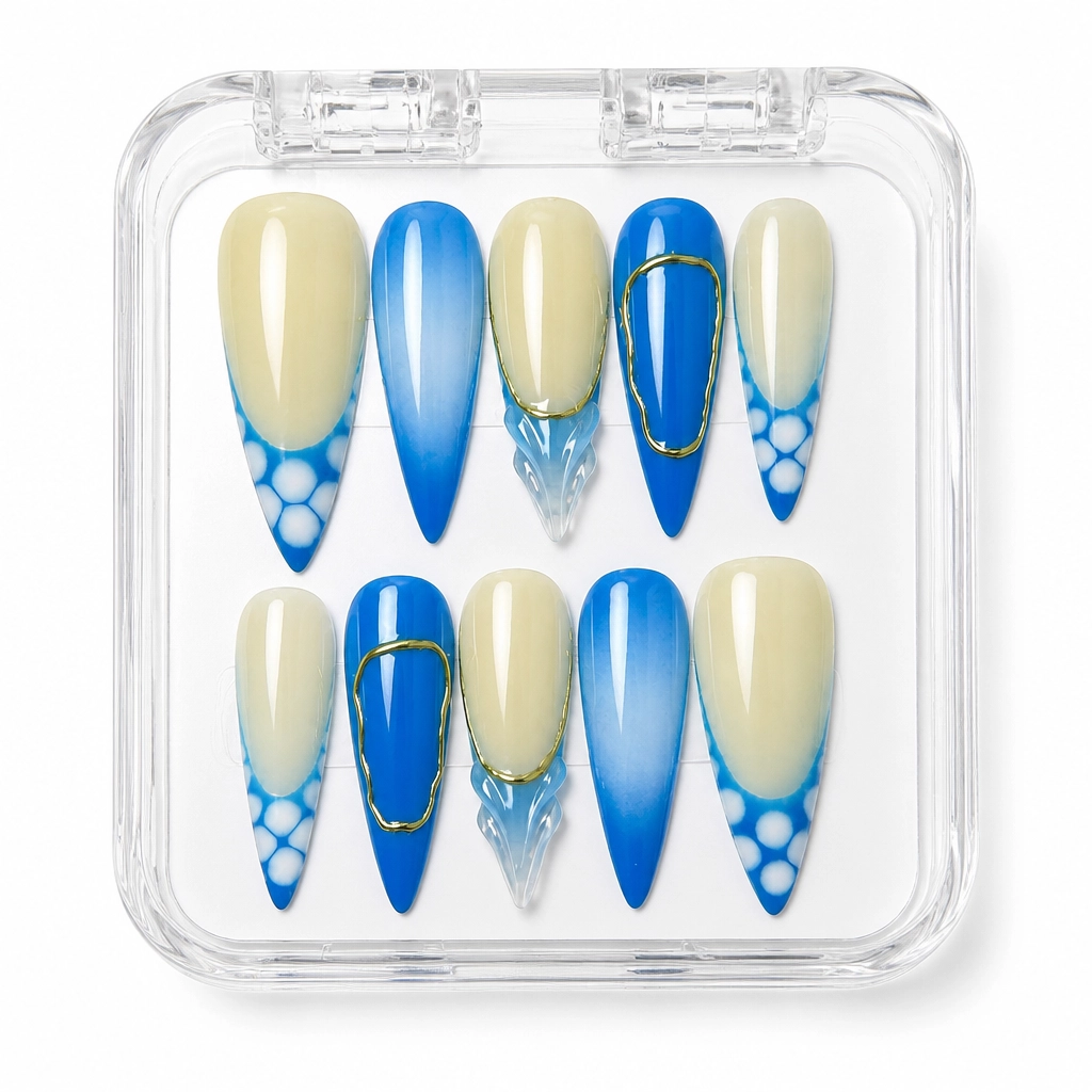 Press-on Nails Wholesale $9.90 Azure Geometry by Yabe Vietnam