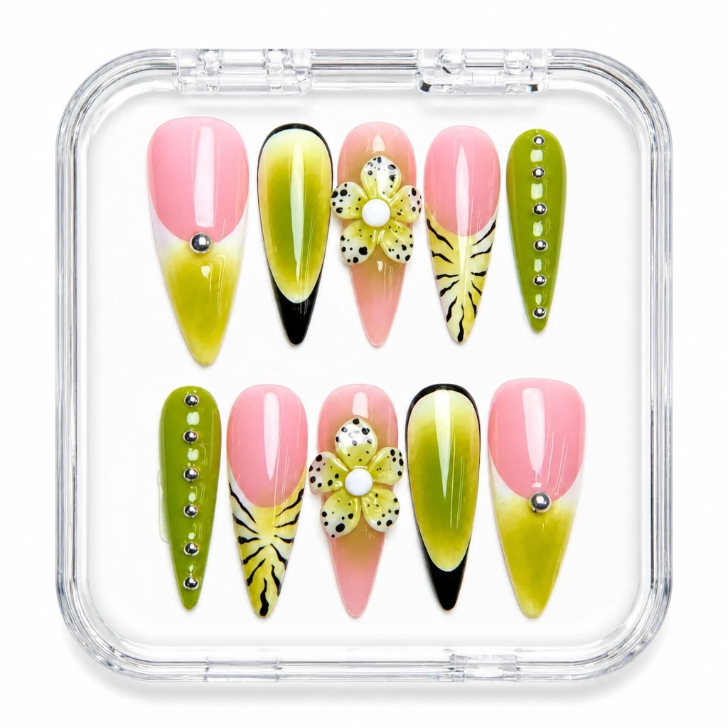Press-on Nails Wholesale $9.90 Botanical Elegance by Yabe Vietnam