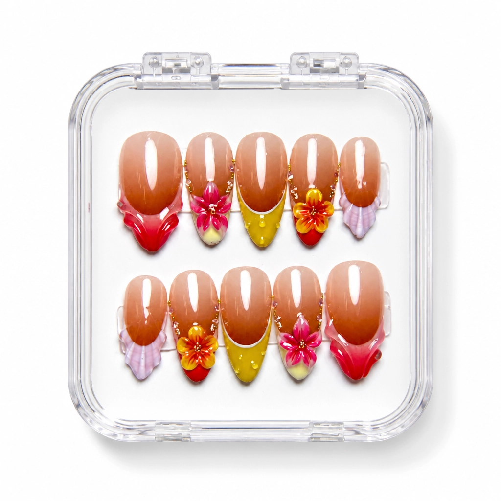 Press-on Nails Wholesale $9.90 Floral Gradient Luxe by Yabe Vietnam