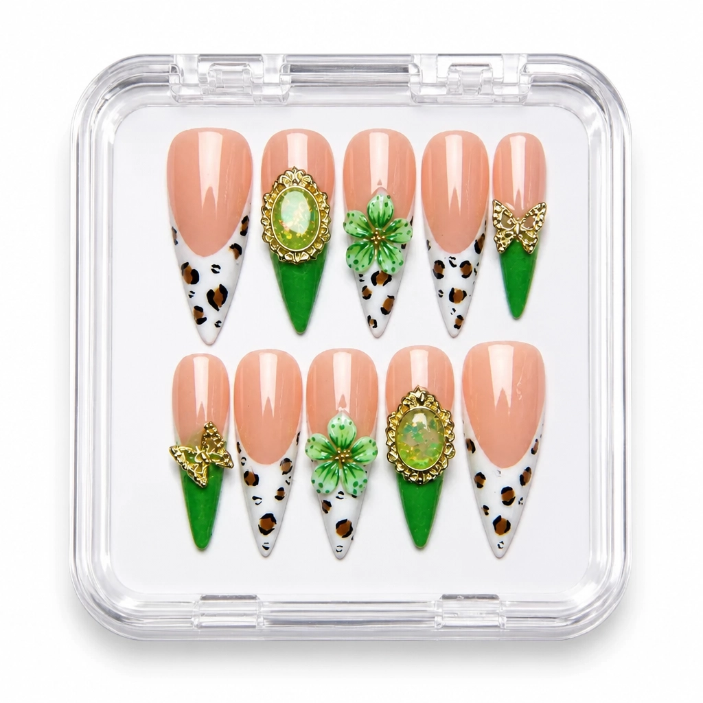 Press-on Nails Wholesale $9.90 Emerald Elegance by Yabe Vietnam