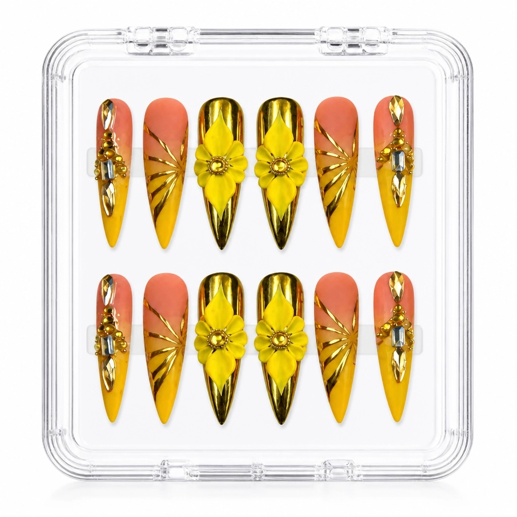 Press-on Nails Wholesale $9.90 Sunlit Elegance by Yabe Vietnam