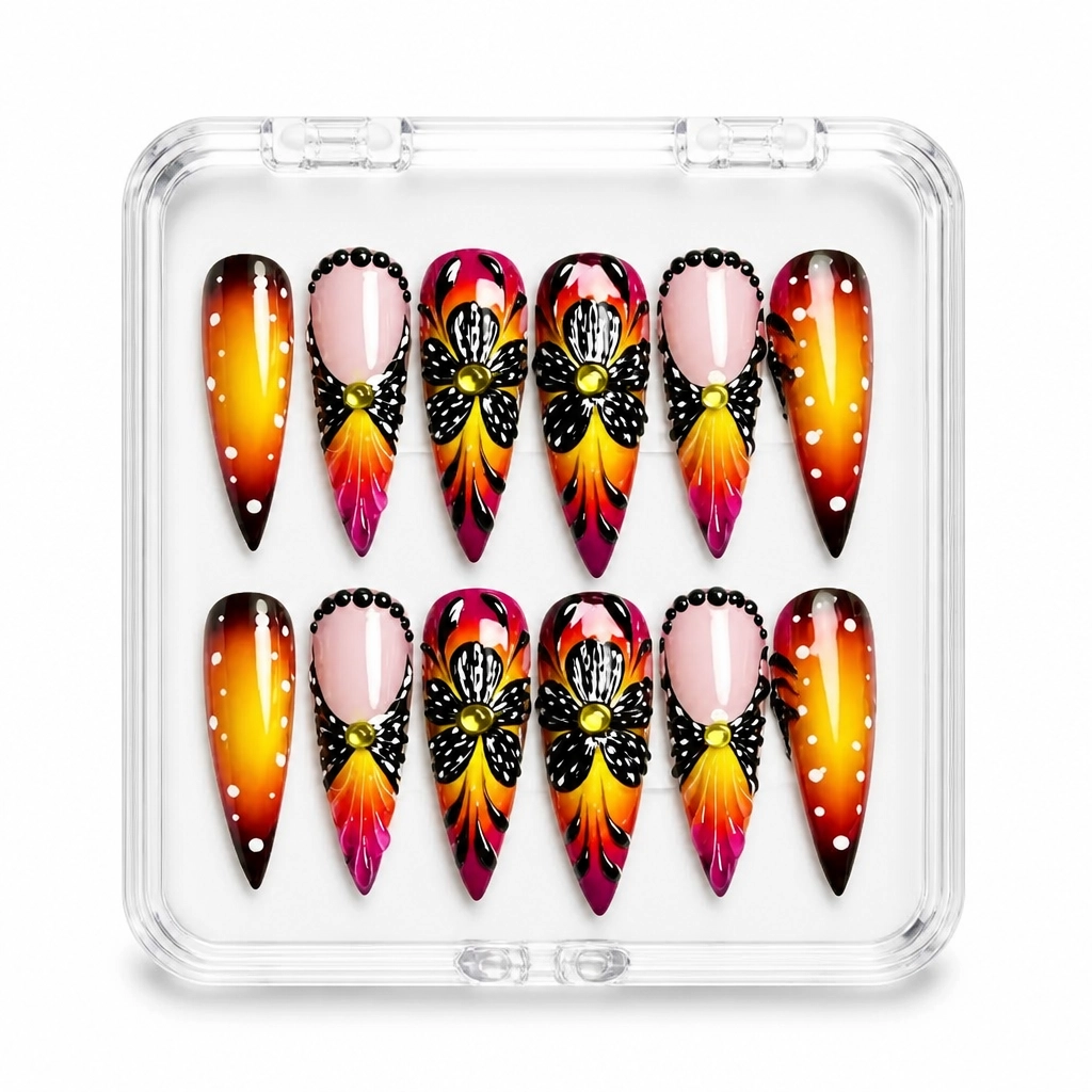 Press-on Nails Wholesale $9.90 Sunset Blaze by Yabe Vietnam