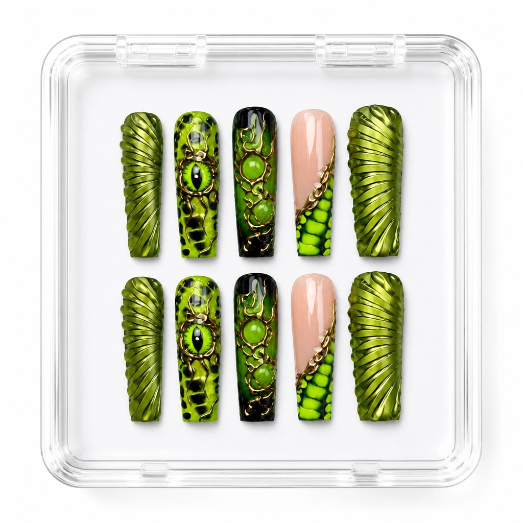 Press-on Nails Wholesale $9.90 Neon Serpent Luxe by Yabe Vietnam