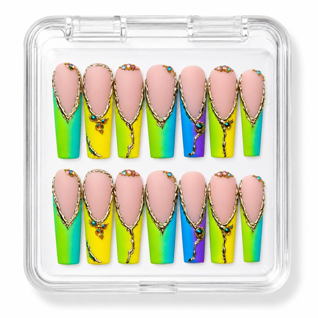 Press-on Nails Wholesale $9.90 Chromatic Cascade by Yabe Vietnam
