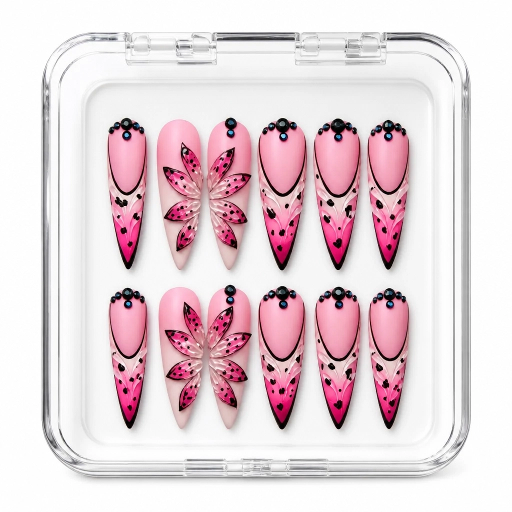 Press-on Nails Wholesale $9.90 Floral Radiance by Yabe Vietnam
