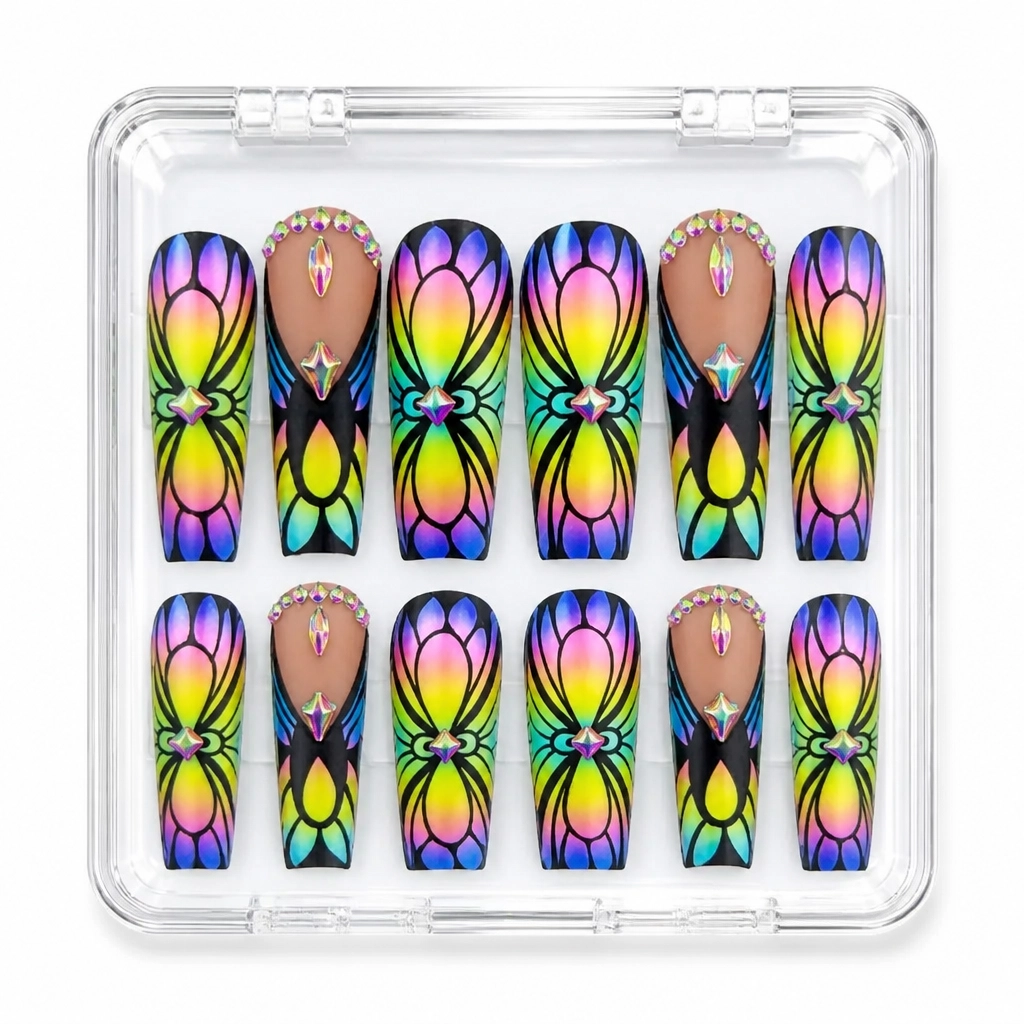 Press-on Nails Wholesale $9.90 Butterfly Prism by Yabe Vietnam