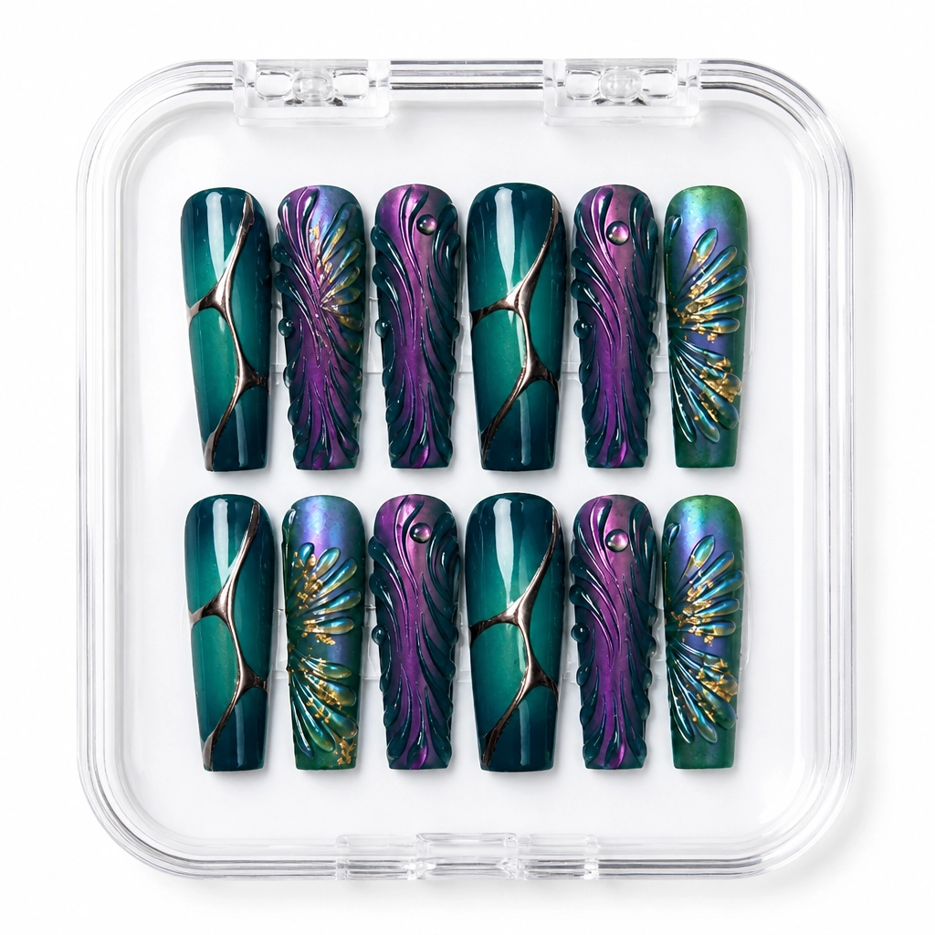 Press-on Nails Wholesale $9.90 Celestial Teal by Yabe Vietnam
