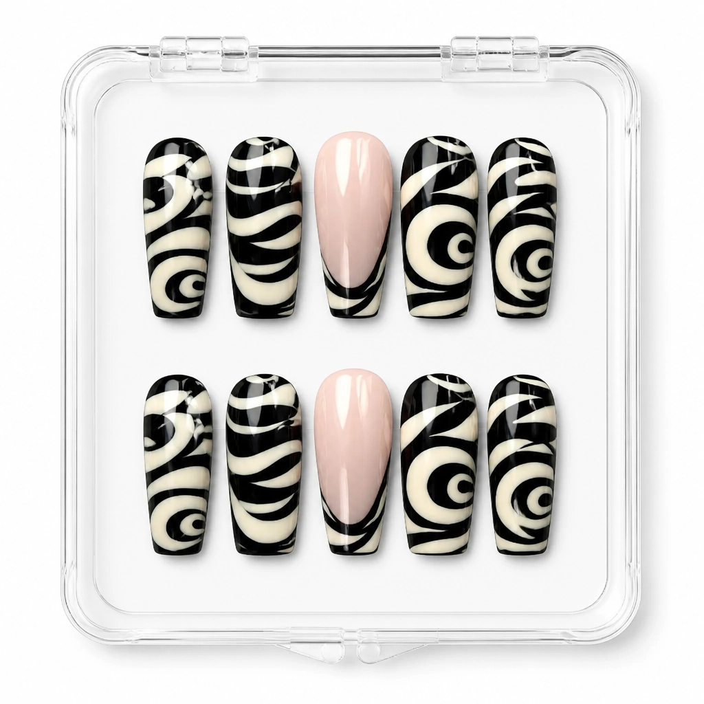 Press-on Nails Wholesale $9.90 Zebra Elegance by Yabe Vietnam