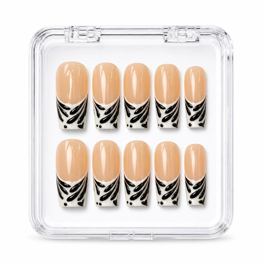 Press-on Nails Wholesale $9.90 Zebra Luxe by Yabe Vietnam