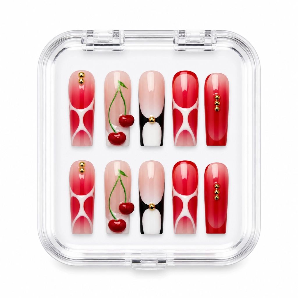 Press-on Nails Wholesale $9.90 Cherry Couture by Yabe Vietnam