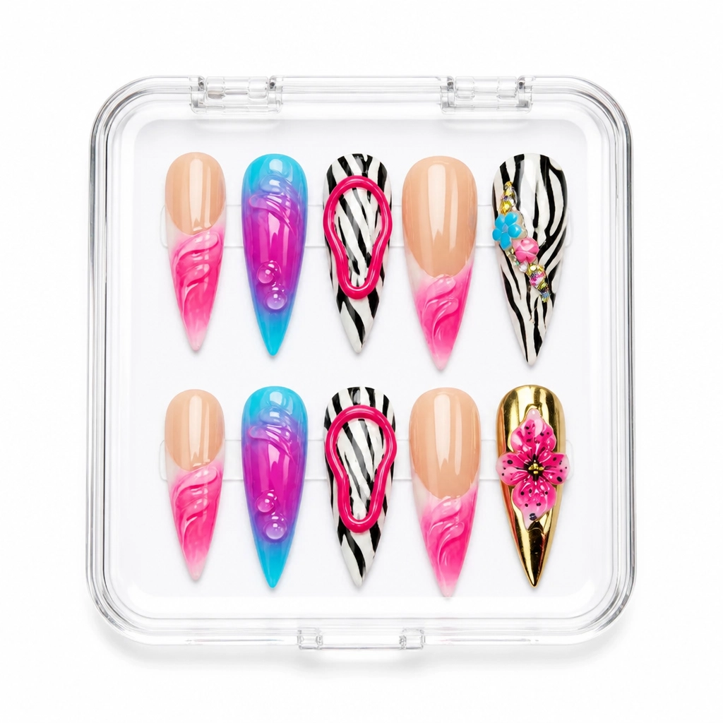 Press-on Nails Wholesale $9.90 Neon Luxe Stiletto by Yabe Vietnam