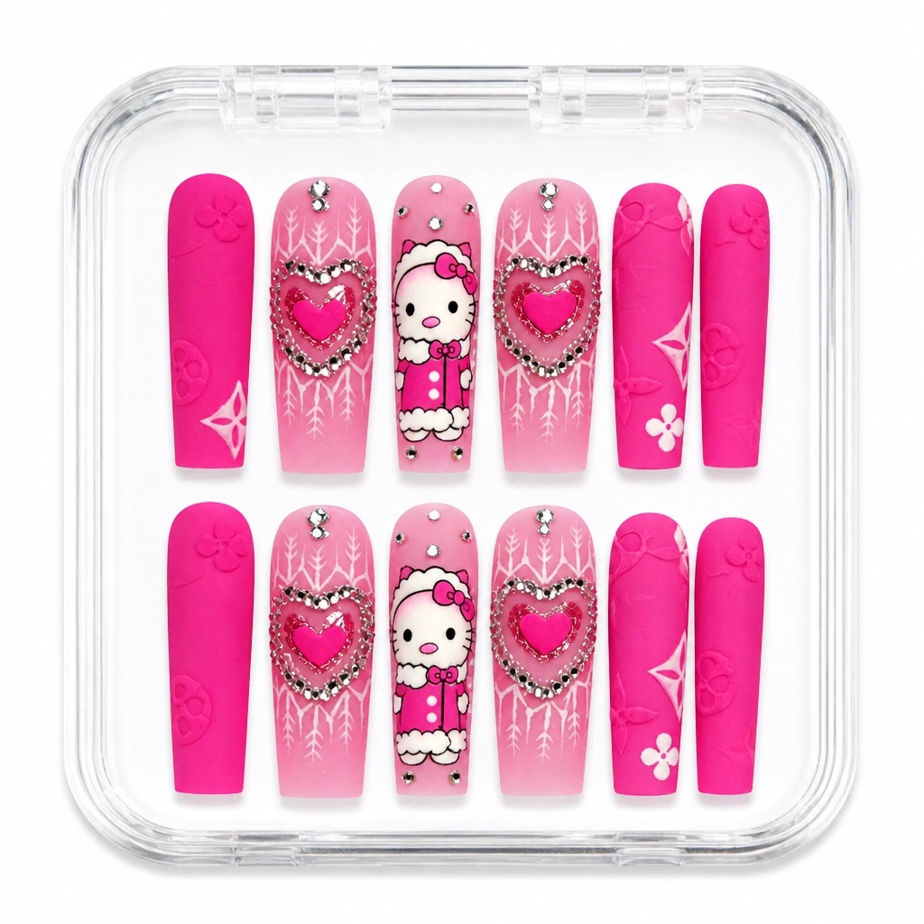 Press-on Nails Wholesale $9.90 Pink Bear Luxe by Yabe Vietnam