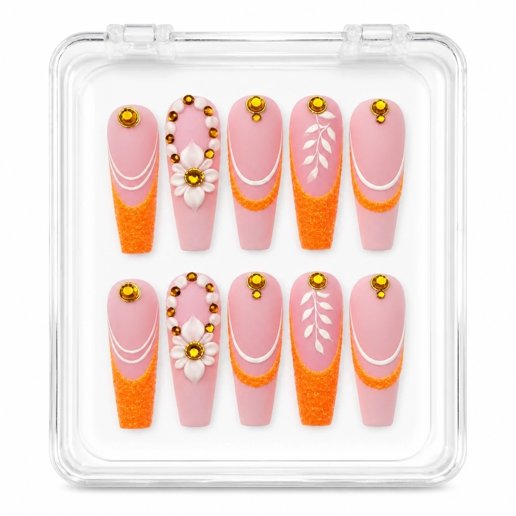 Press-on Nails Wholesale $9.90 Sunset Sparkle by Yabe Vietnam