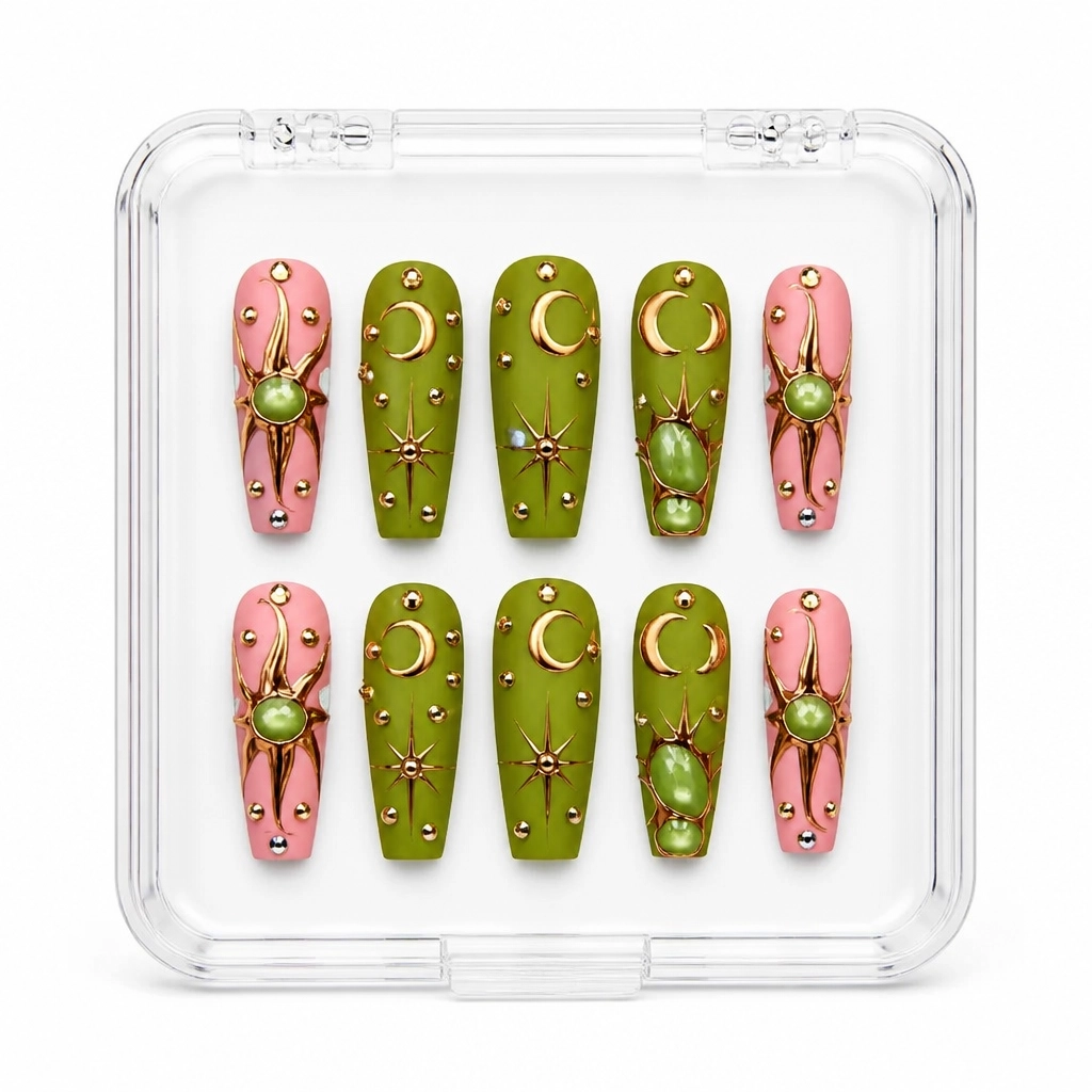 Press-on Nails Wholesale $9.90 Chartreuse Bloom by Yabe Vietnam