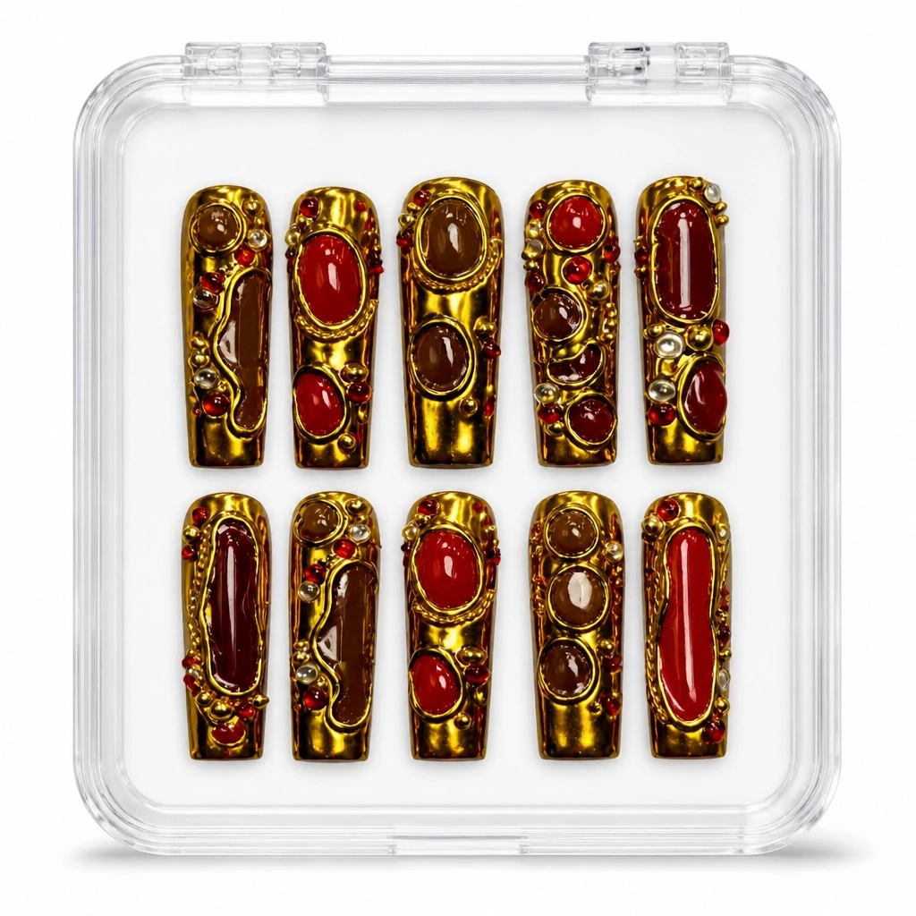 Press-on Nails Wholesale $9.90 Crimson Luxe by Yabe Vietnam