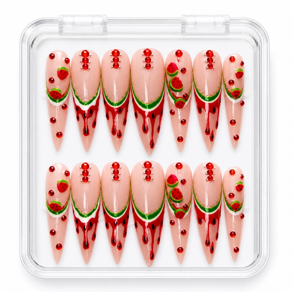 Press-on Nails Wholesale $9.90 Strawberry Bliss by Yabe Vietnam