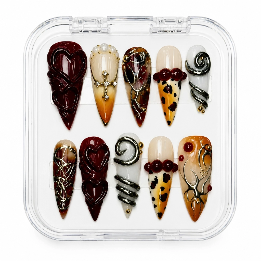 Press-on Nails Wholesale $9.90 Crimson Luxe by Yabe Vietnam