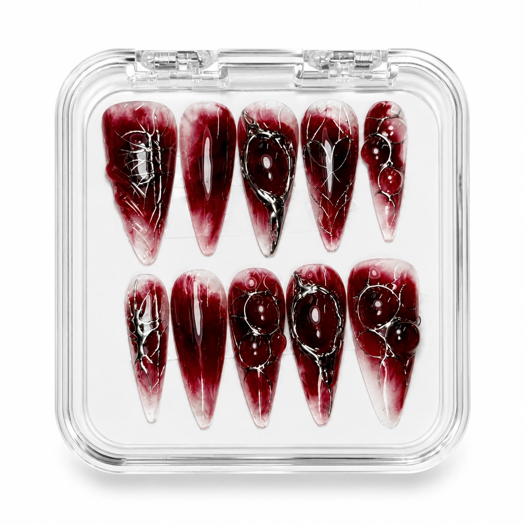 Press-on Nails Wholesale $9.90 Crimson Luxe by Yabe Vietnam