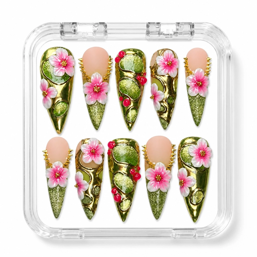 Press-on Nails Wholesale $9.90 Floral Luxe by Yabe Vietnam