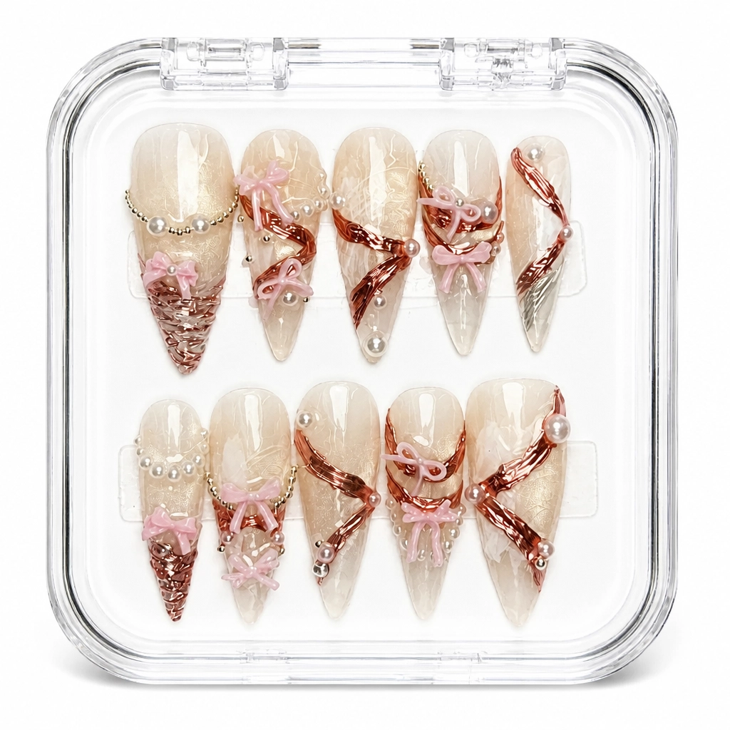 Press-on Nails Wholesale $9.90 Crimson Marble Luxe by Yabe Vietnam