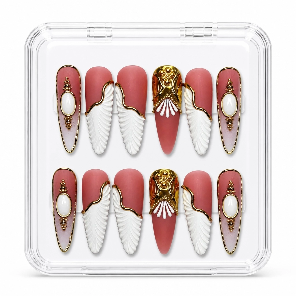 Press-on Nails Wholesale $9.90 Feathered Elegance by Yabe Vietnam
