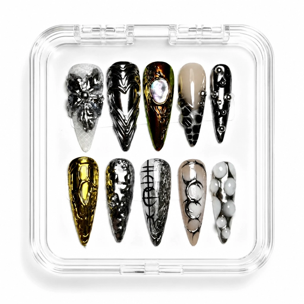 Press-on Nails Wholesale $9.90 Satin Obsidian Luxe by Yabe Vietnam