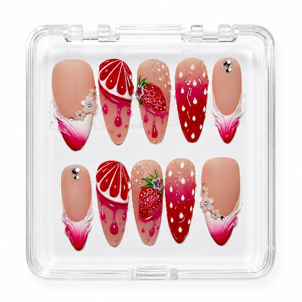 Press-on Nails Wholesale $9.90 Crimson Berry Elegance by Yabe Vietnam