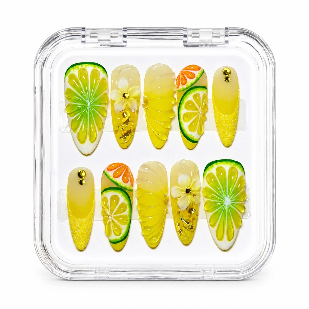 Press-on Nails Wholesale $9.90 Citrus Allure by Yabe Vietnam
