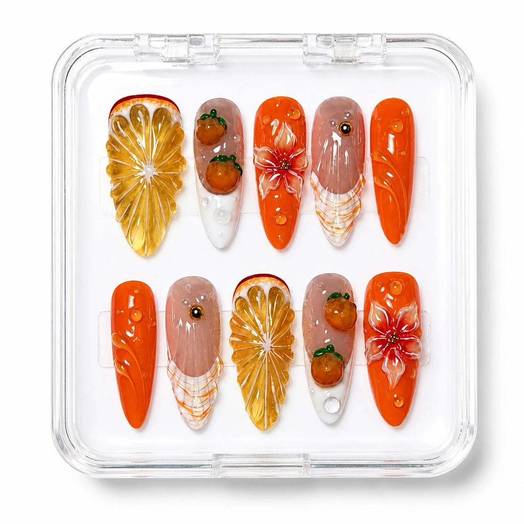 Press-on Nails Wholesale $9.90 Citrus Luxe by Yabe Vietnam