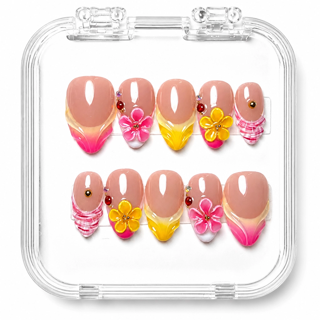 Press-on Nails Wholesale $9.90 Floral Vibe by Yabe Vietnam