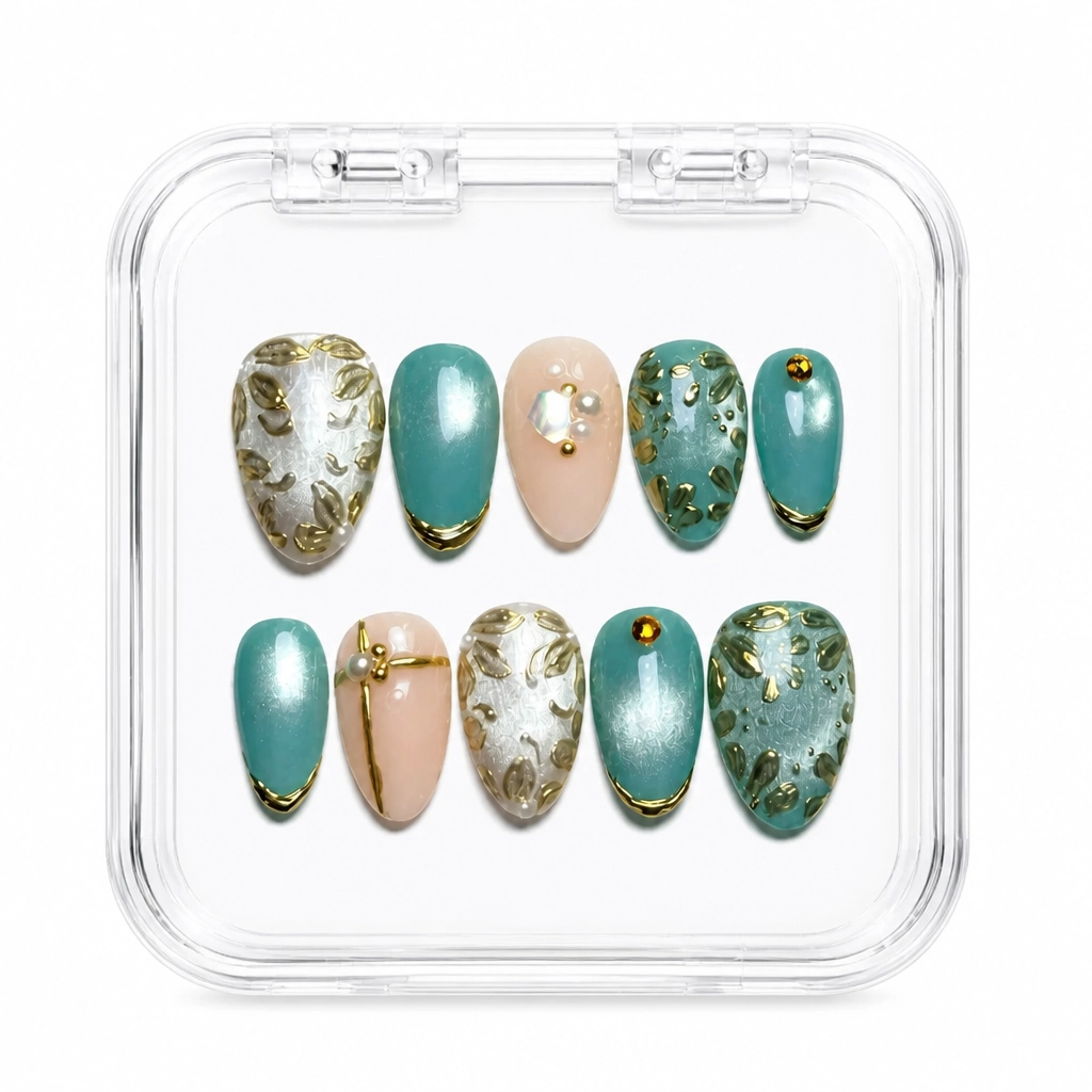 Press-on Nails Wholesale $9.90 Royal Emerald Luxe by Yabe Vietnam