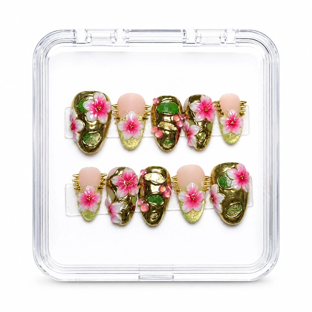 Press-on Nails Wholesale $9.90 Botanical Bliss by Yabe Vietnam