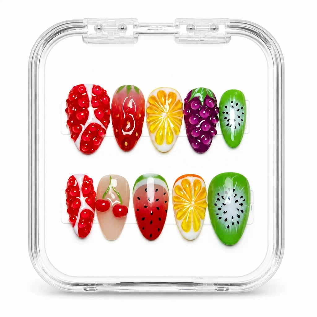 Press-on Nails Wholesale $9.90 Fruit Slice Elegance by Yabe Vietnam