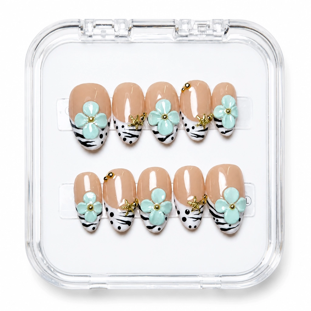 Press-on Nails Wholesale $9.90 Chic Blossom Elegance by Yabe Vietnam