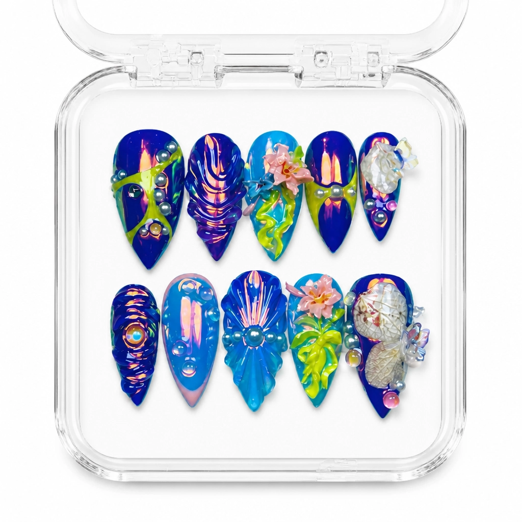 Press-on Nails Wholesale $9.90 Neon Psychedelia by Yabe Vietnam