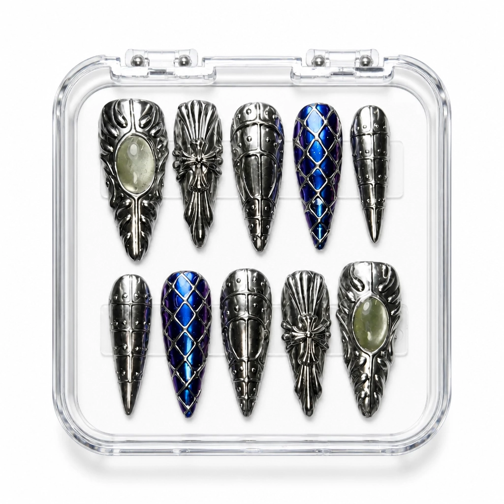 Press-on Nails Wholesale $9.90 Argyle Obsidian by Yabe Vietnam