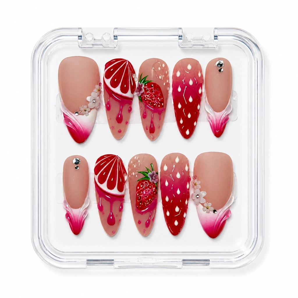 Press-on Nails Wholesale $9.90 Nude Strawberry Luxe by Yabe Vietnam