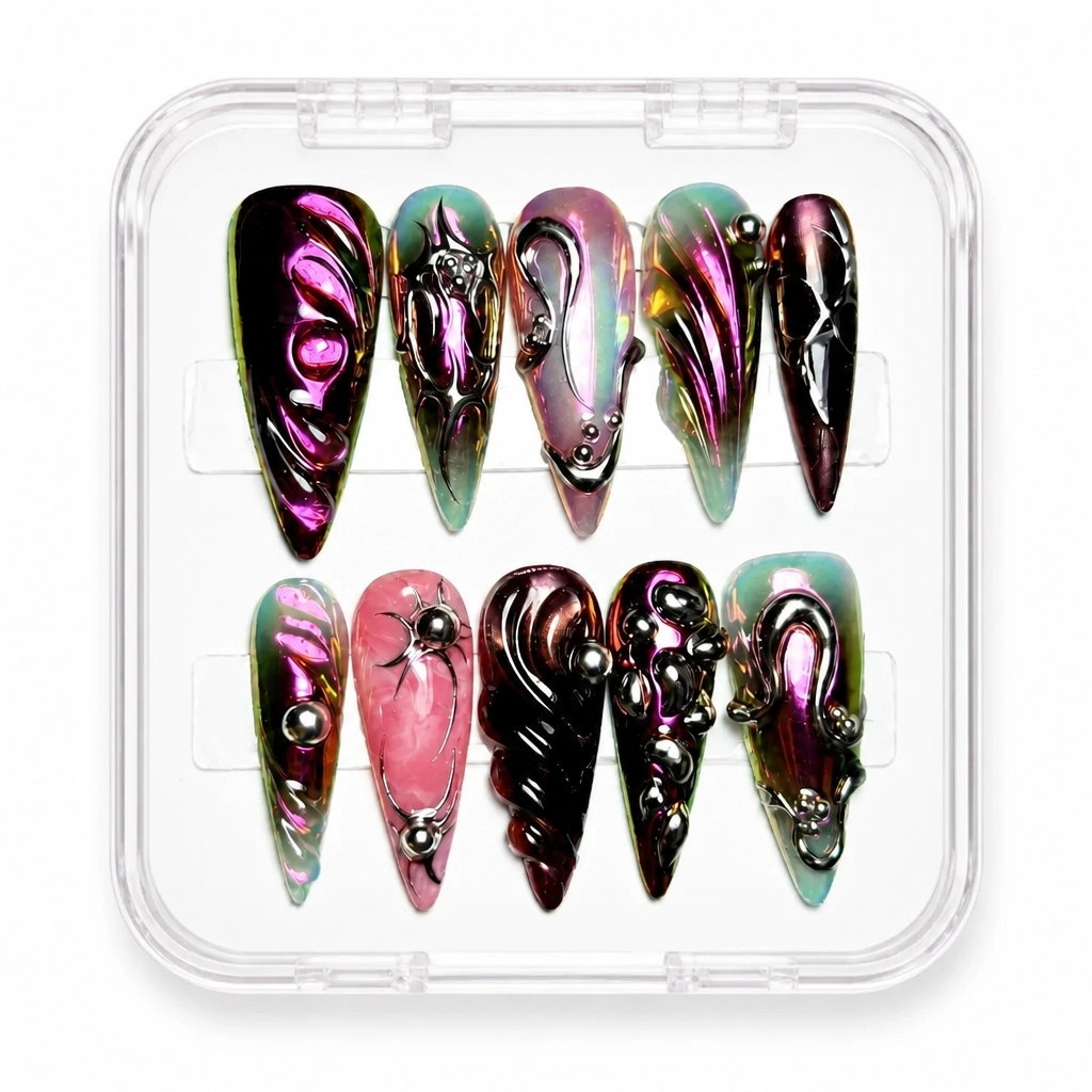 Press-on Nails Wholesale $9.90 Celestial Noir by Yabe Vietnam