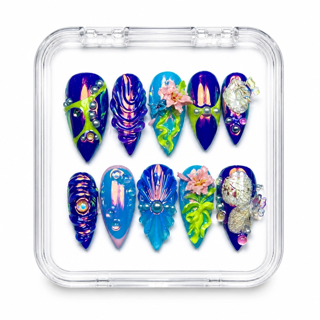 Press-on Nails Wholesale $9.90 Neon Psychedelia by Yabe Vietnam