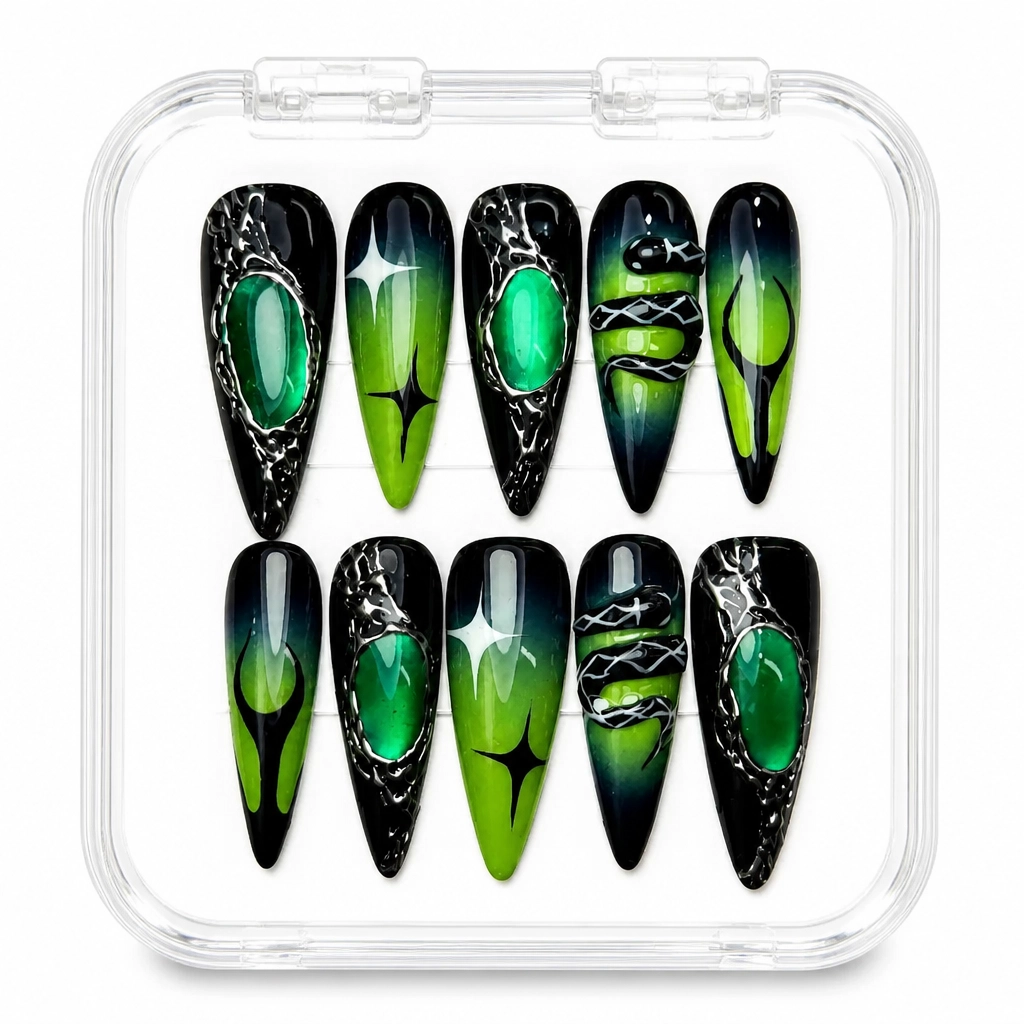 Press-on Nails Wholesale $9.90 Velvet Emerald by Yabe Vietnam
