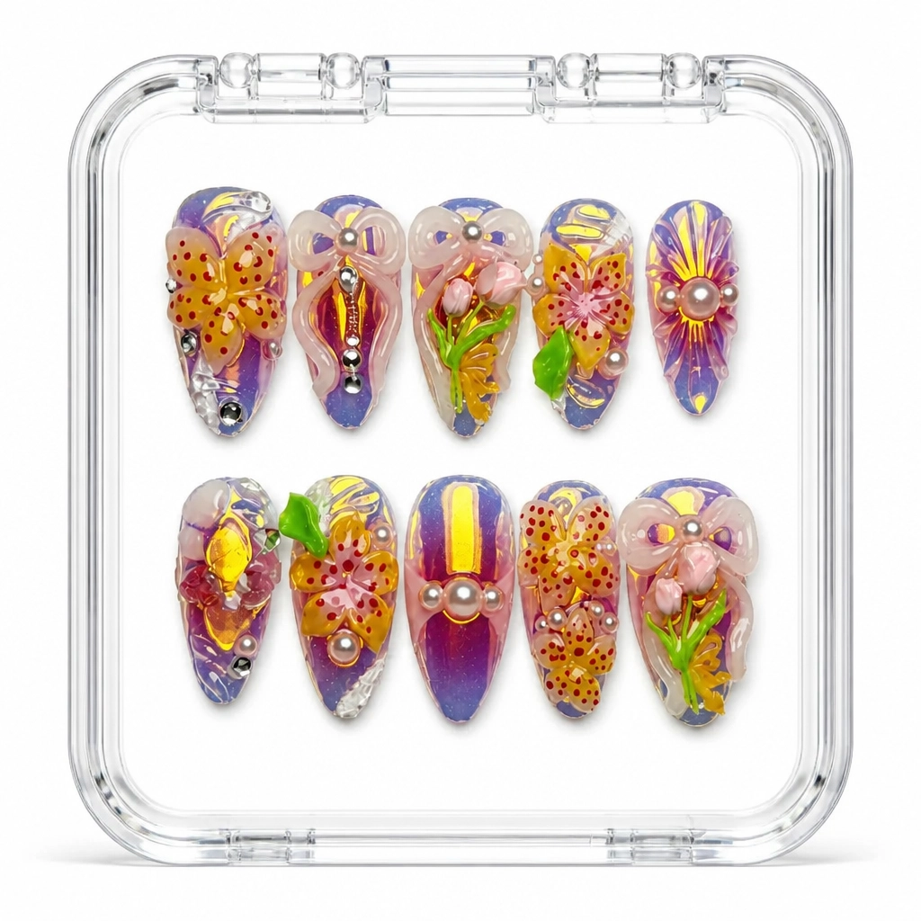 Press-on Nails Wholesale $9.90 Aurora Bloom by Yabe Vietnam