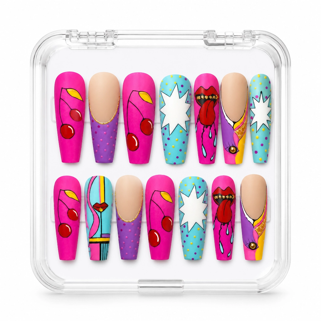 Press-on Nails Wholesale $9.90 Neon Pop Fusion by Yabe Vietnam