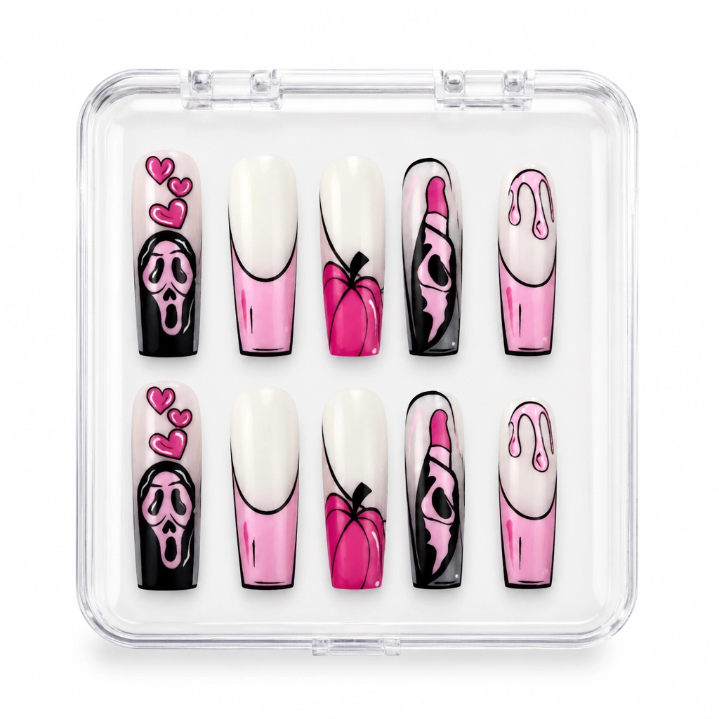 Press-on Nails Wholesale $9.90 Pink Signature Stroke by Yabe Vietnam