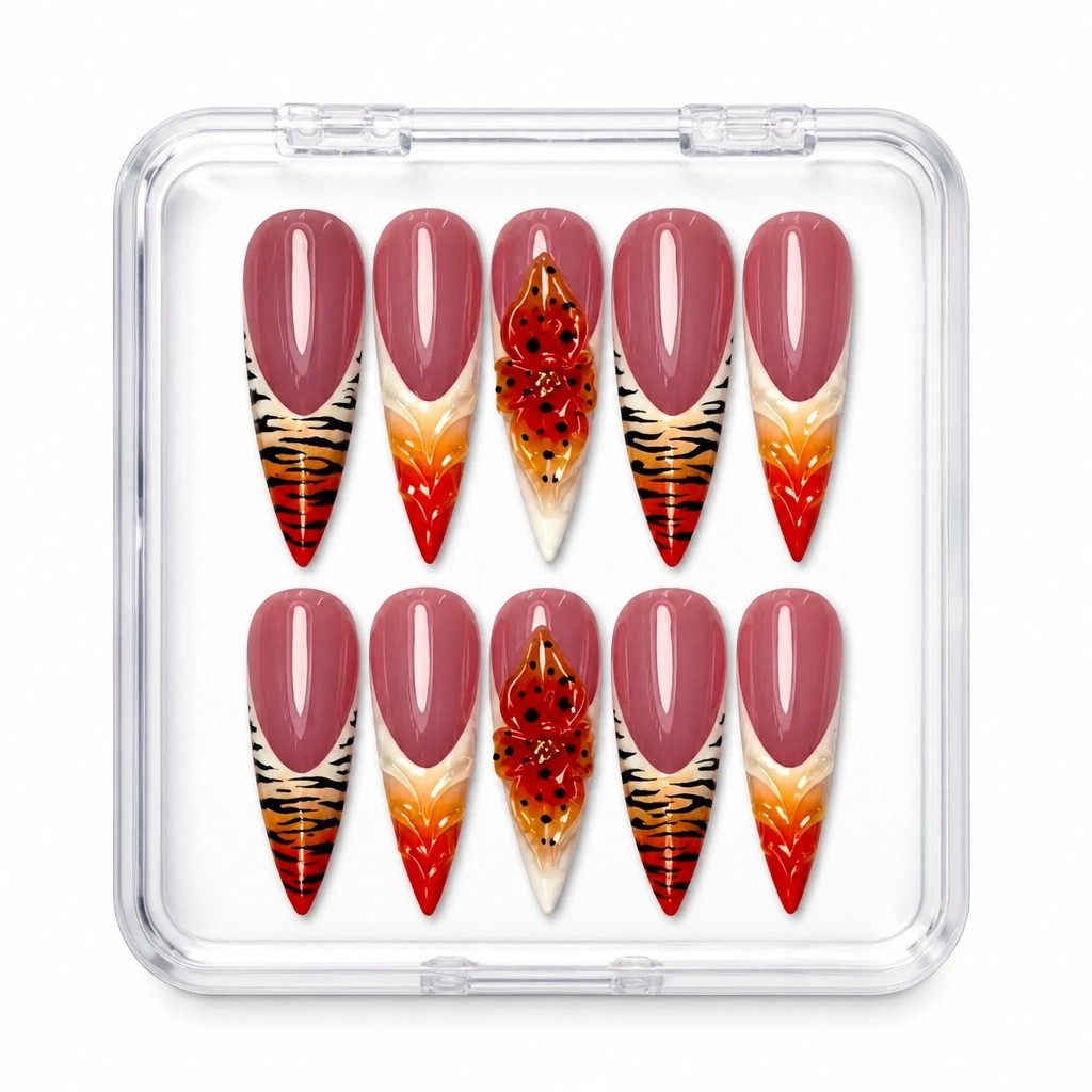Press-on Nails Wholesale $9.90 Fierce Flame by Yabe Vietnam